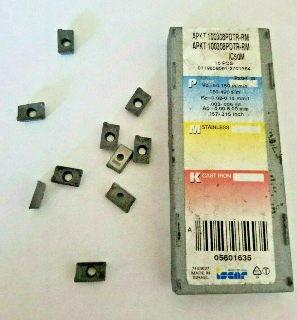 ISCAR APKT 100308PDT-RM IC 50M Carbide Inserts Lathe Mill Tool Holders 10 Pcs