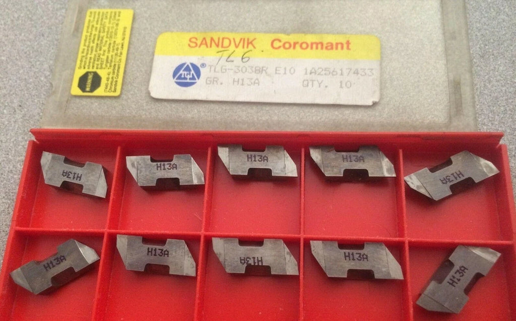 SANDVIK Coromant TLG 3038R E10 H13A Lathe Grooving Carbide Inserts 10 Pcs New