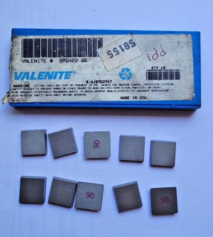 10 Pcs VALENITE SPG 422 Q6 Carbide Inserts New