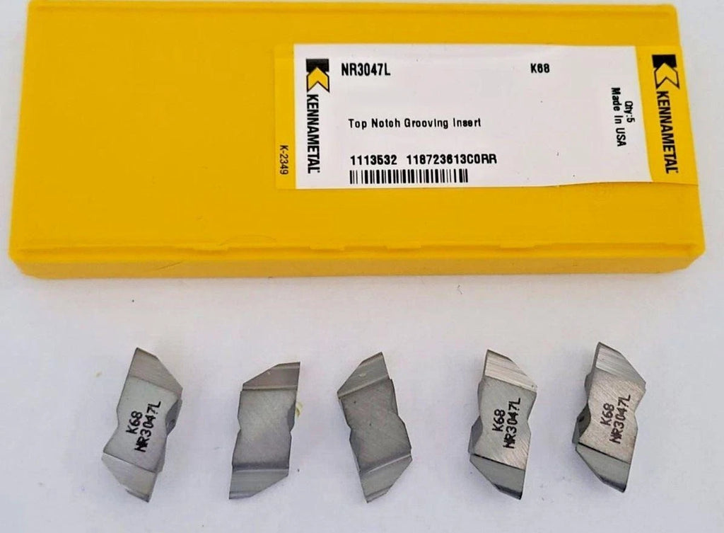 Kennametal NR3047L K68 Grooving Carbide Inserts Lathe Top Notch USA 5 Pcs New