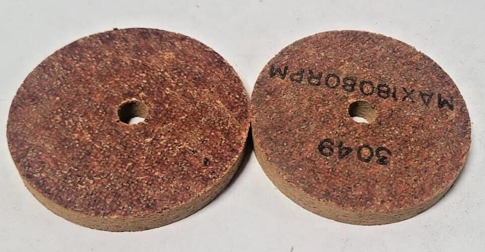 Lot of 2 Wheel Grinding Abrasive 3049 18080 RPM 3 x 3/8 x 3/8 A24-J16-FA2
