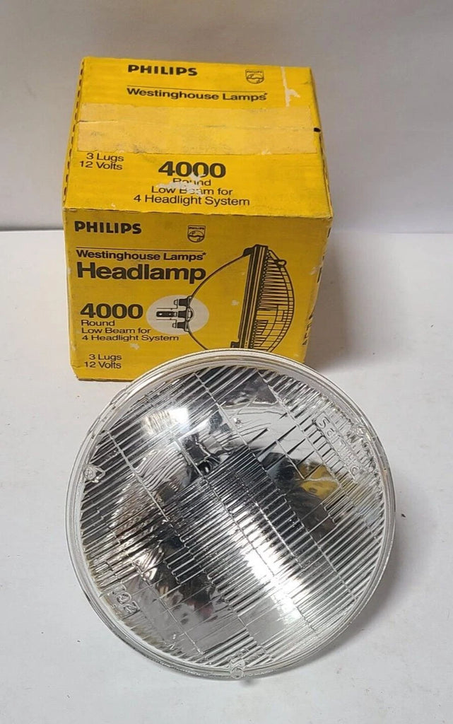 Lot of 4 Headlight Bulb-Headlamp Westinghouse Philips 4000 & 4001 Round Low Beam