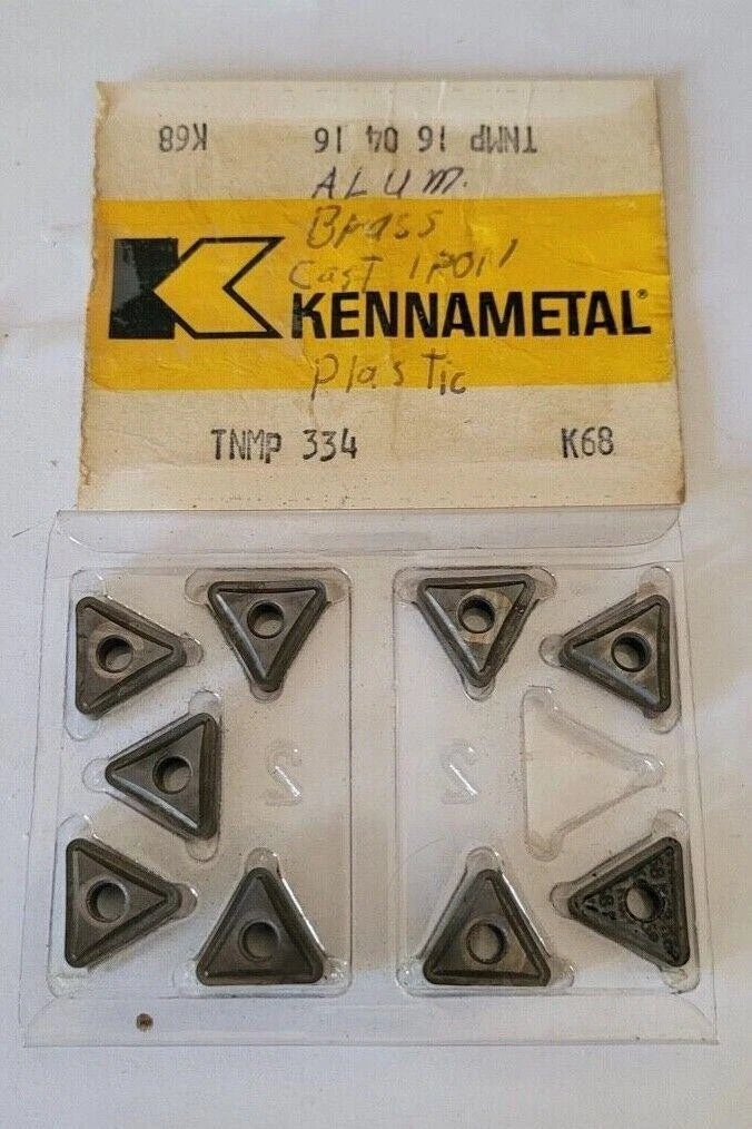 9 Pcs Kennametal TNMP 334 K68 Carbide Inserts TNMP 16 04 16
