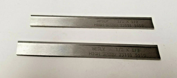 2 New 1/8 x 1/2 x 4.5" Square Lathe Tool Cutting HSS Blank Bit BESLY USA