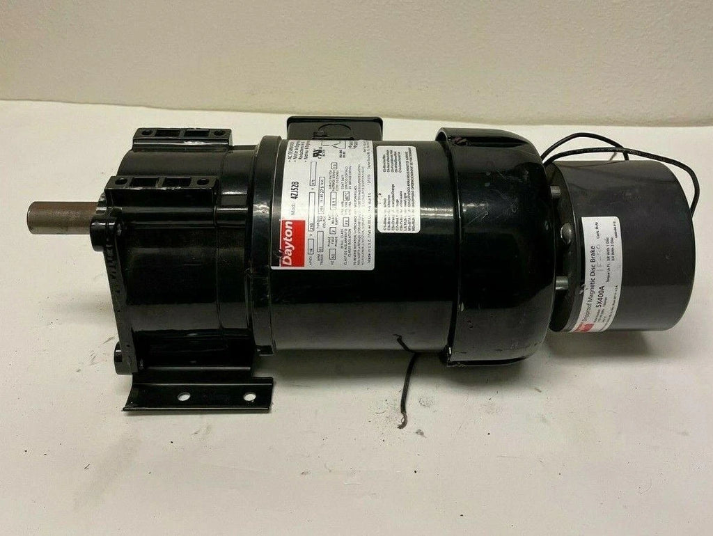 AC Gear Motor 4ZJ52B DAYTON 1/4 230V 60 Hz With Magnetic Disc Brake 5X400A