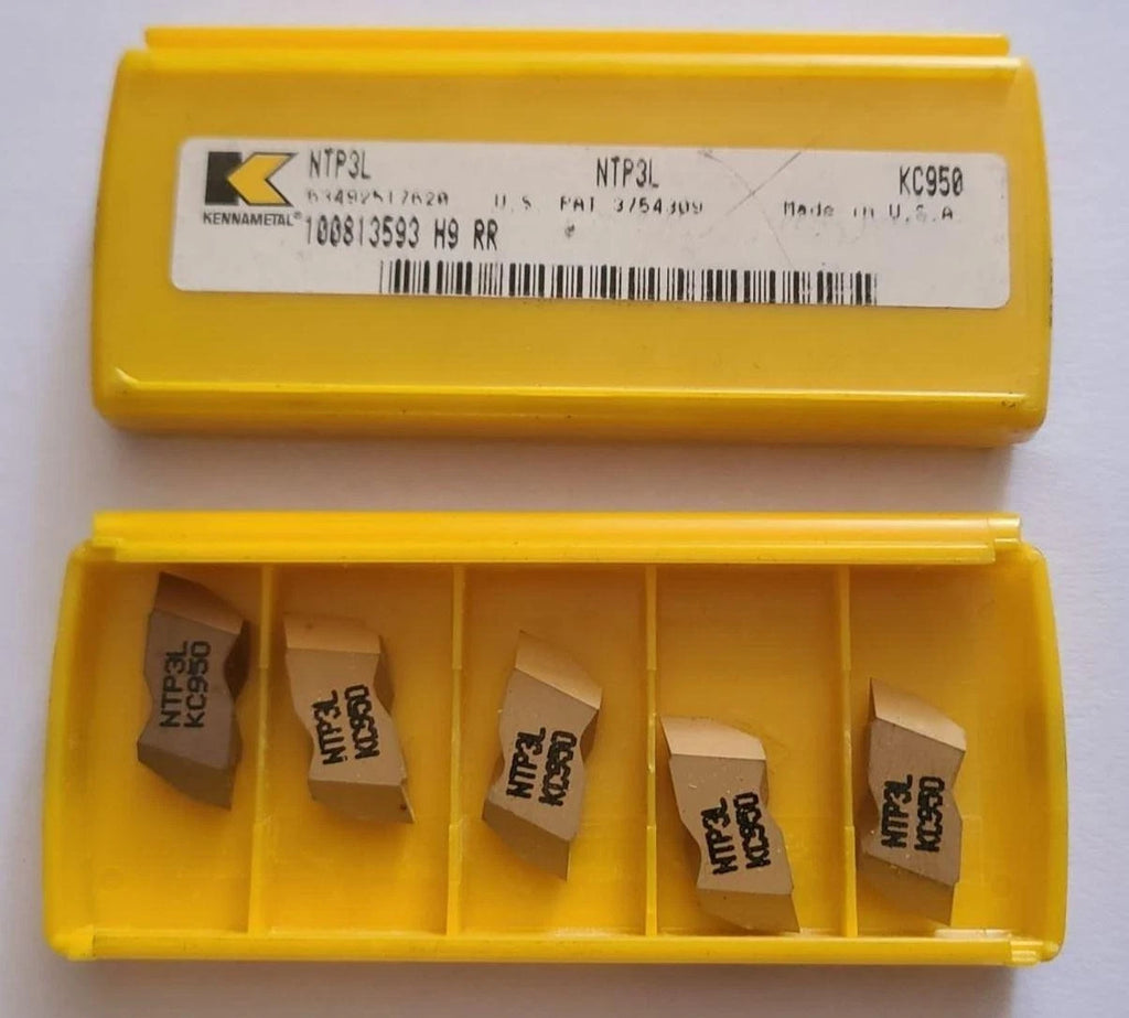 5 Pcs Kennametal NTP3L KC950 Grooving Carbide Inserts Lathe Top Notch USA New