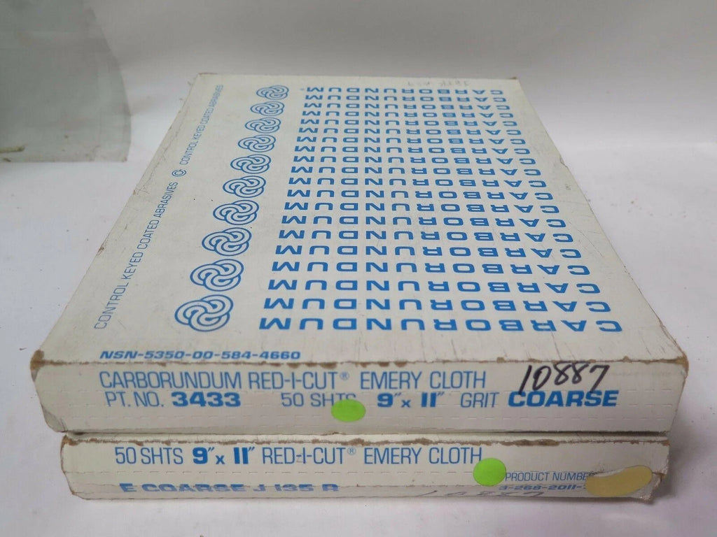Carborundum Abrasives 9 x 11 " Emery Cloth 10887 Grit Coarse Qty 100 Brand New