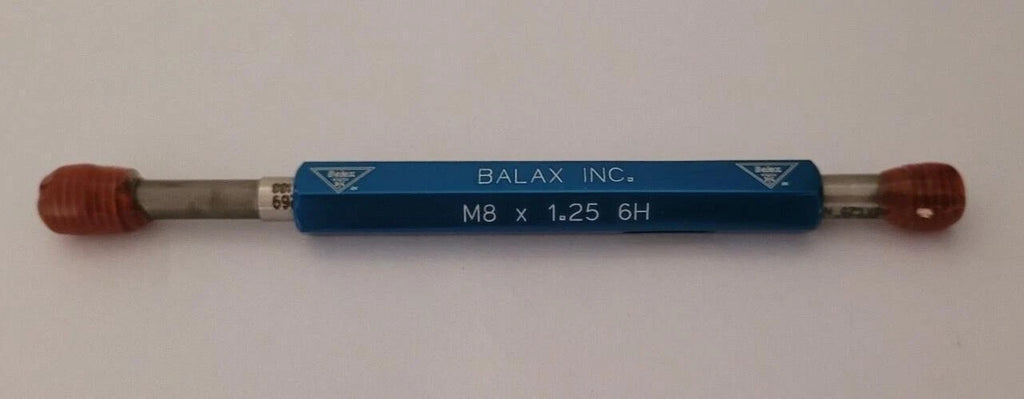 M8 X 1.25 6H BALAX GO & NO GO Thread Plug Gages GO P.D. 7.188 MM & NOGO 7.348 MM
