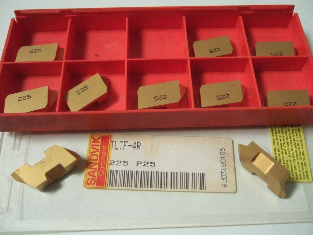 SANDVIK Coromant TLTF 4R 225 P25 Grooving Lathe Carbide Inserts 10 Pcs New Gold
