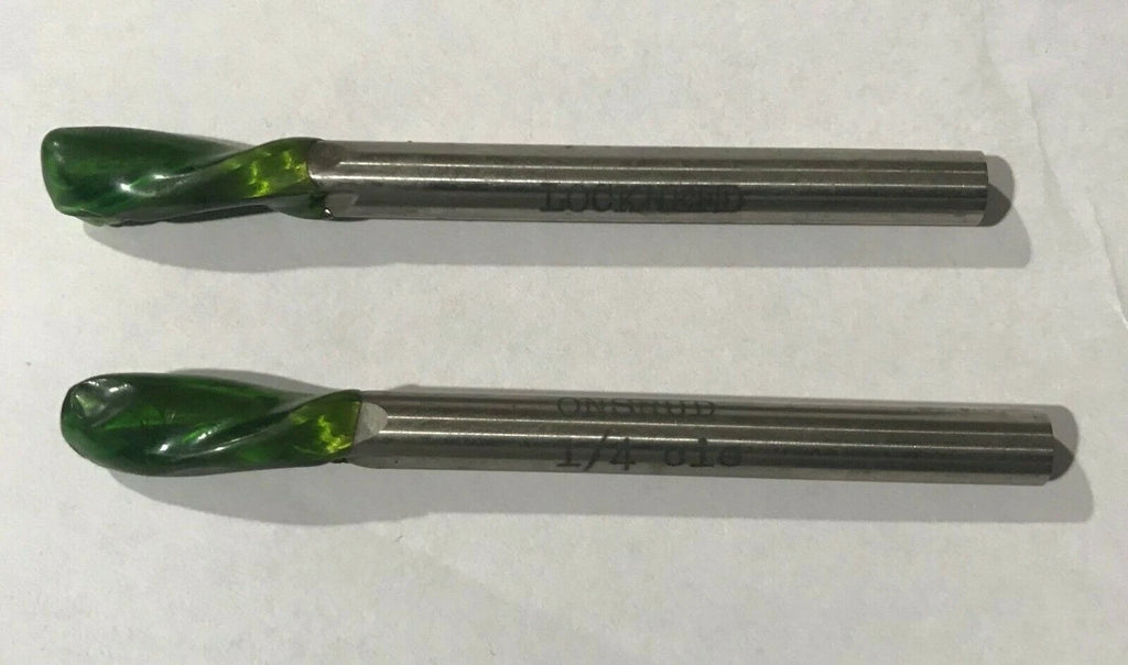ONSRUD Cutter Bits 2 Flute 1/4" For Wood Non Ferrous Metal End Mill Lot of 2