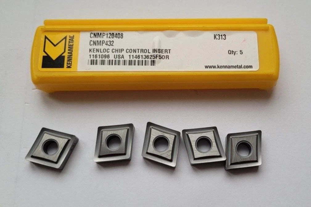 5 Pcs Kennametal CNMP 432 K313 KENLOC Chip Control Carbide Inserts CNMP120408