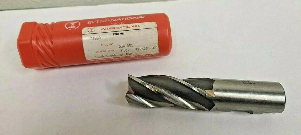 INTERNATIONAL HSS 4 Flute 1" End Mill Canada 23860 5541001