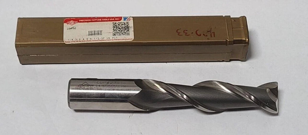 PCT USA 2 Flutes End Mill High Speed Steel HSS 1 x 1 x 4 x 6-1/2
