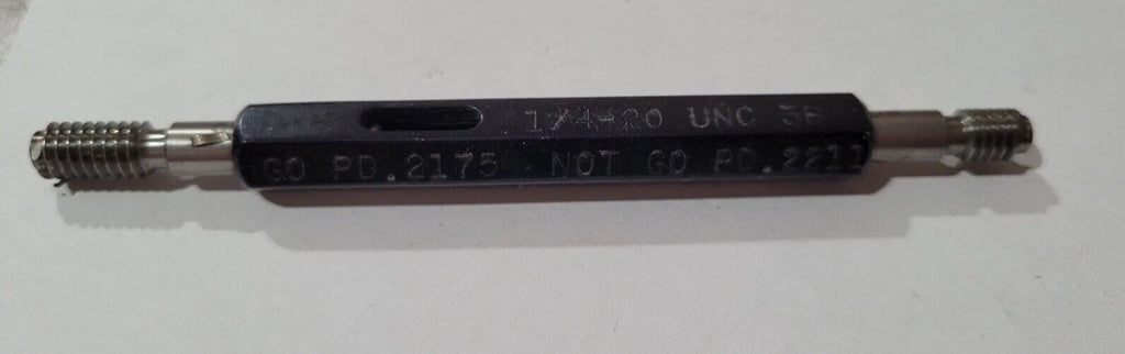 1/4-20 UNC 3B GO & NO GO Thread Plug Gage GO P.D. .2175 & NOGO .2211