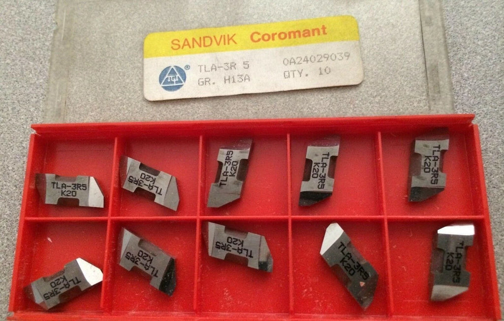 SANDVIK Coromant TLA 3R 5 H13A Lathe Grooving Carbide Inserts 10 Pcs New