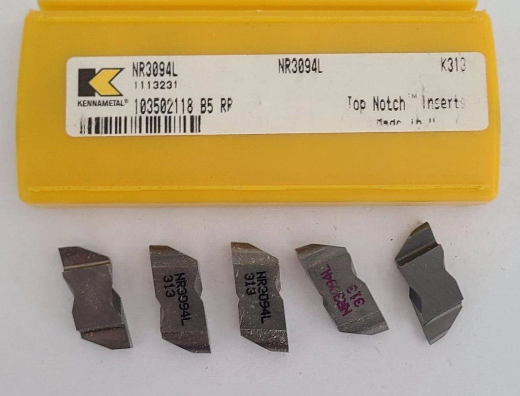Kennametal NR3094L K313 Grooving Carbide Inserts Lathe Top Notch USA New 5 Pcs