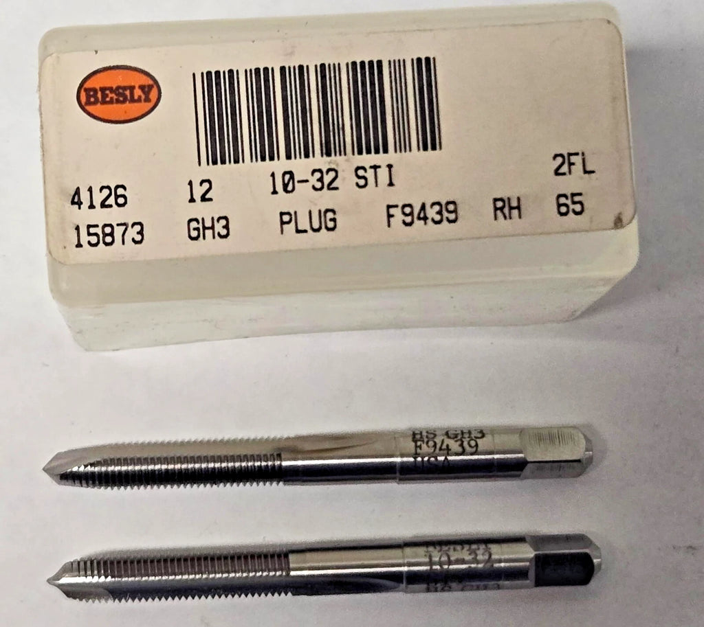 Lot of 2 Besly Tap 10-32 STI GH3 Plug 2 FL Brand New USA Made