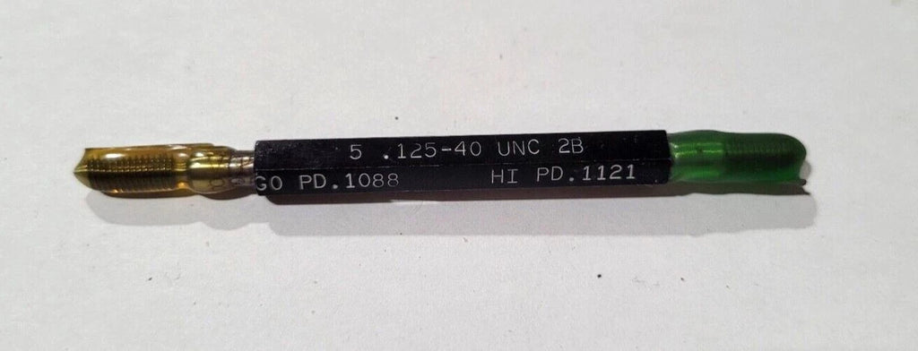 5 .125-40 UNC 2B GO & NO GO Thread Plug Gage GO P.D. .1088 & HIPD .1121