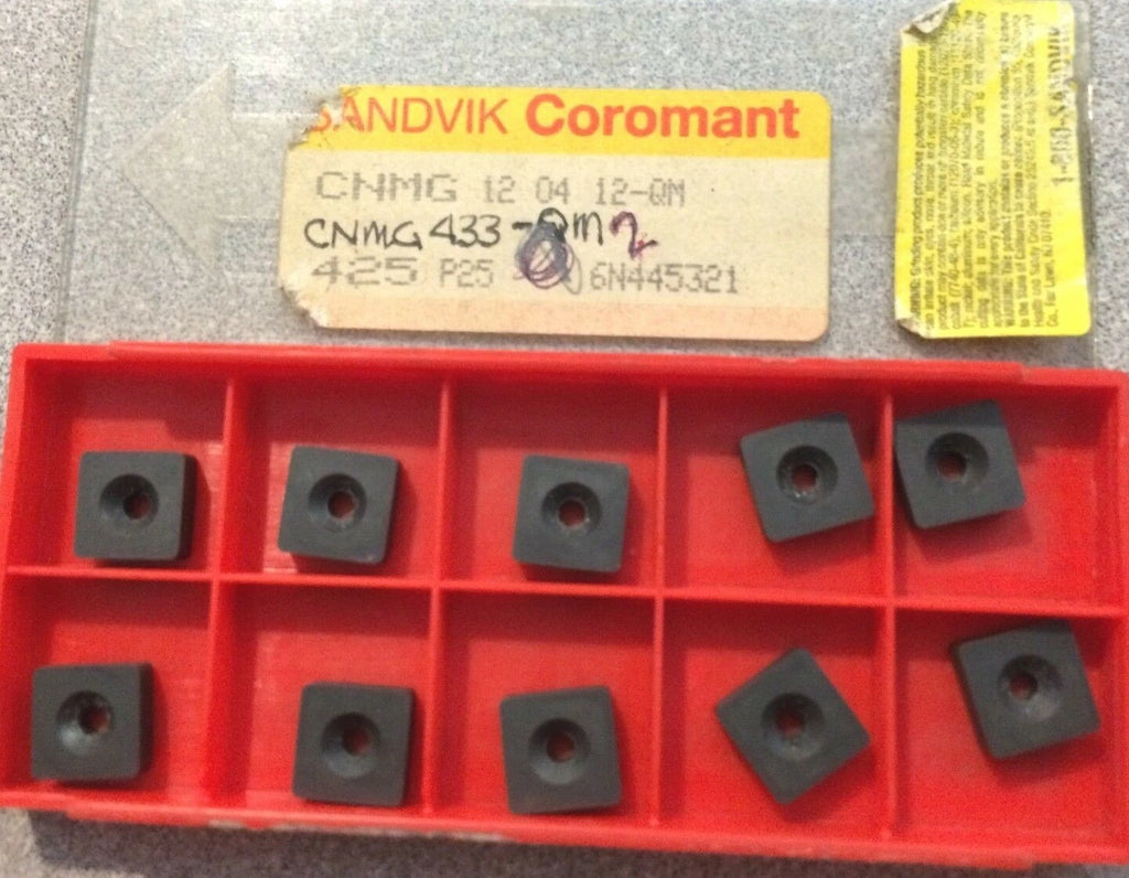 SANDVIK Coromant CNMG 433-QM 12 04 12-QM 425 P25 Lathe Carbide Inserts 10Pcs New