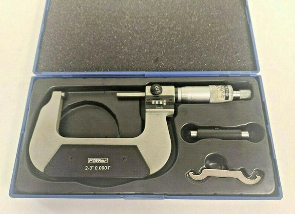 Fowler 2 to 3" Range 0.0001" Graduation Digit Mechanical Outside Micrometer