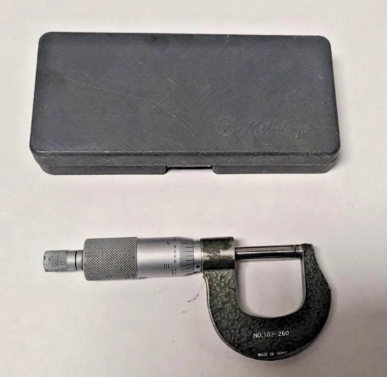 MITUTOYO PRECISION MICROMETER 0-1" .0001" No. 103-260 W/ BOX & WRENCH MADE JAPAN