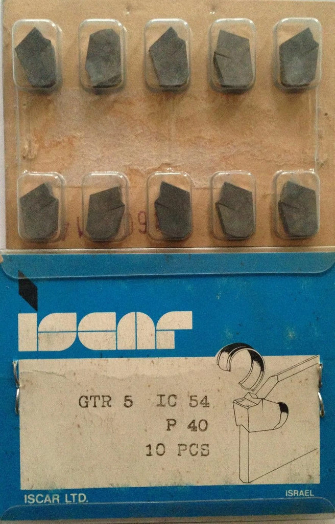 ISCAR GTR 5 IC 54 P40 Carbide Inserts Grooving 10 Pcs Self Grip Cut-Off Lathe