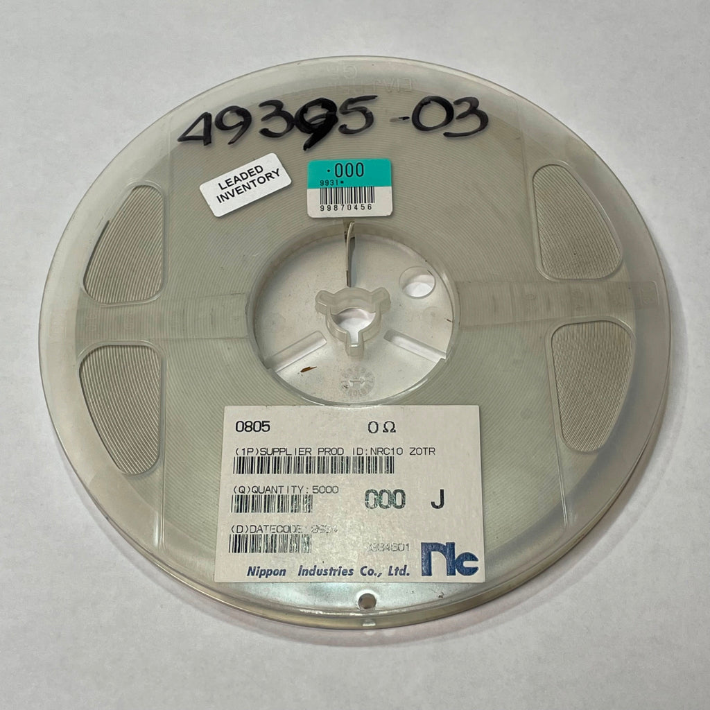 Reel of 5000 Nippon Industries NRC10 Z0TR 0805 0 Ohm Thick Film SMD 49395-03