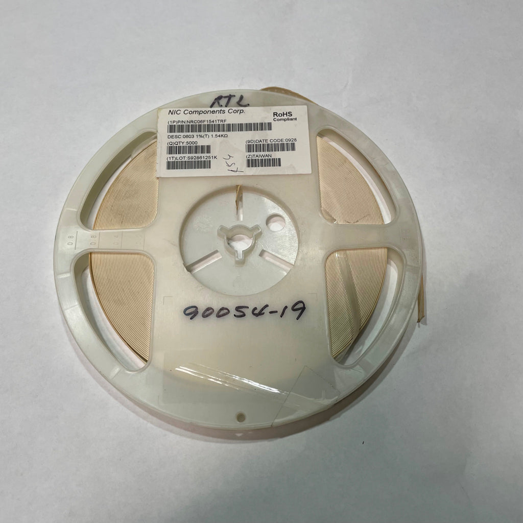 Reel of 4000 NIC COMPONENTS NRC06F1541TRF 0603 1% 54K Ohm 90054-19