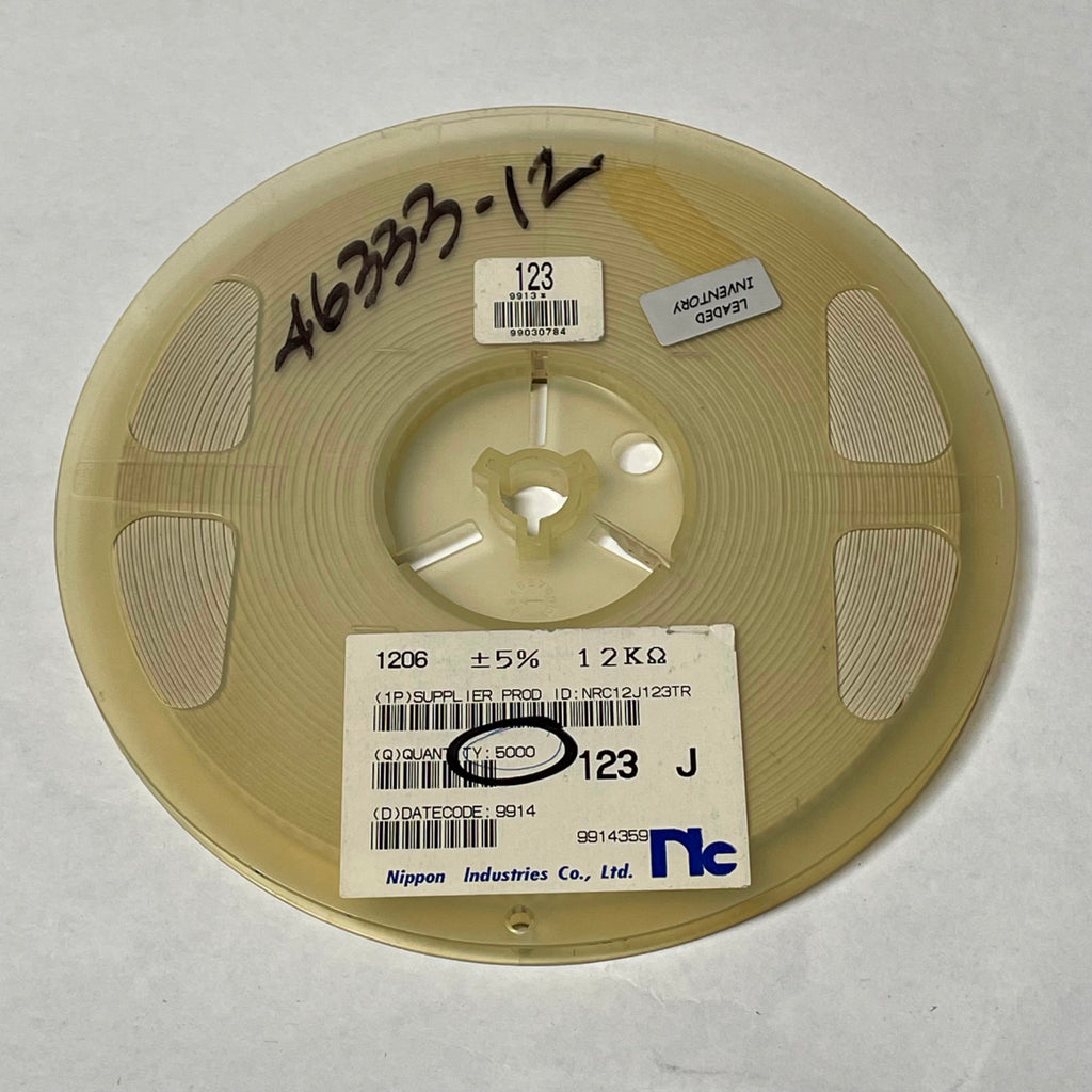 Reel of 5000 Nippon Industries NRC12J123TR 1206 +/- 5% 12K Ohm 46333-12