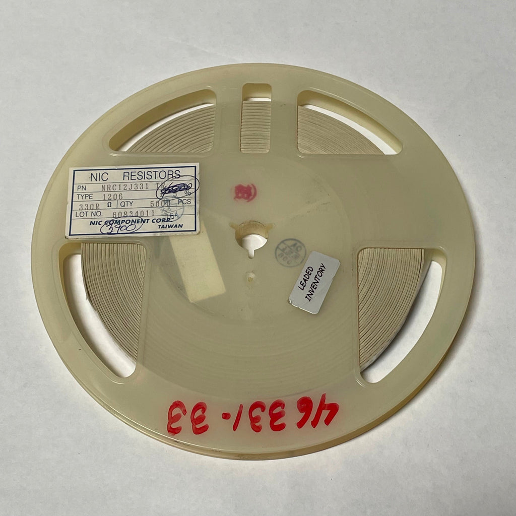 Reel of 3800 NIC RESISTORS NRC12J331 TR 1206 +/- 5% 330 R Ohm 46331-33