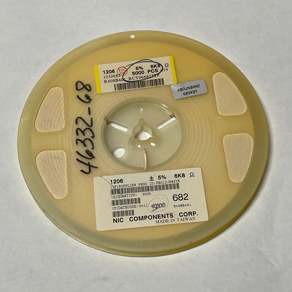 Reel of 5000 NIC COMPONENTS NRC12J682TR 1206 +/- 5% 6K8 Ohm 46332-68