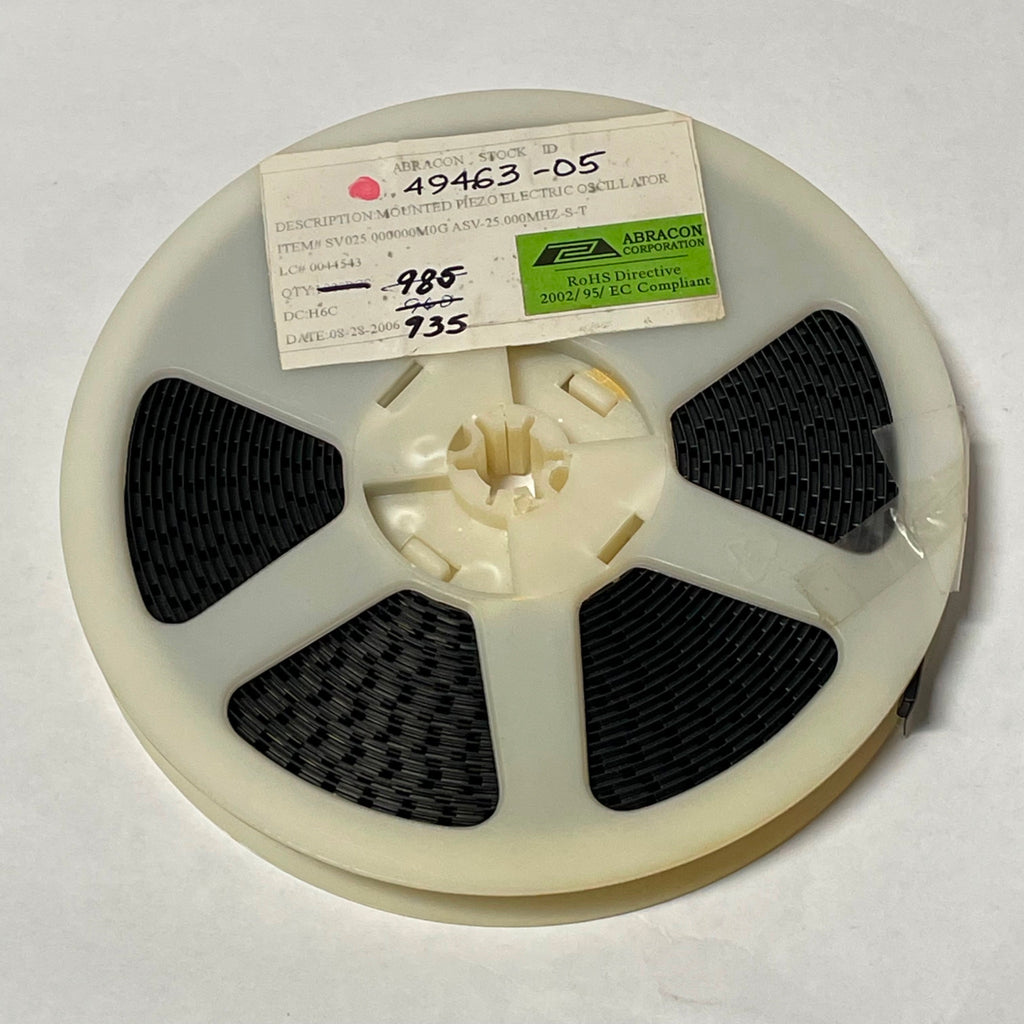 Reel of 900 Abracon SV025.000000M0G ASV-25.000MHZ-S-T OSCILLATOR 49463-05