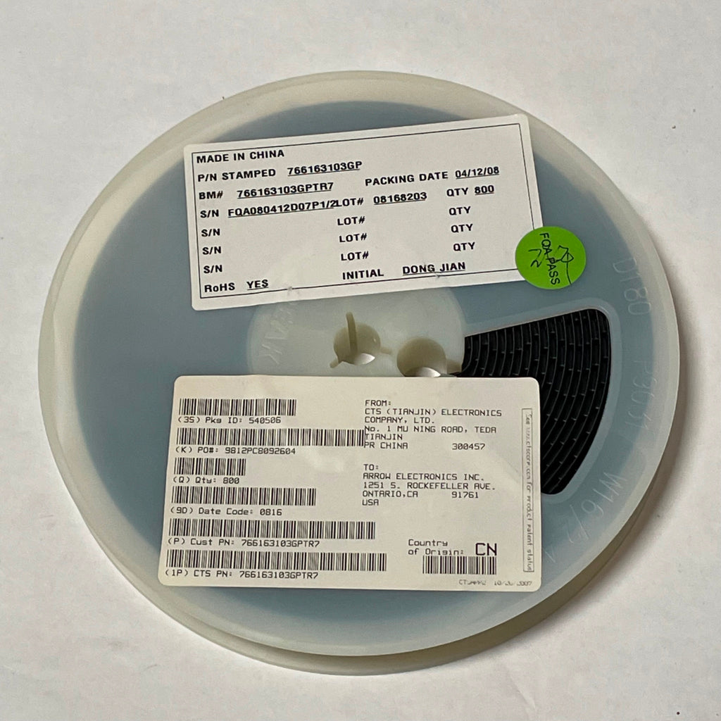 Reel of 800 CTS 766163103GPTR7 RES ARRAY 8 RES 10K OHM 16SOIC 49859-37