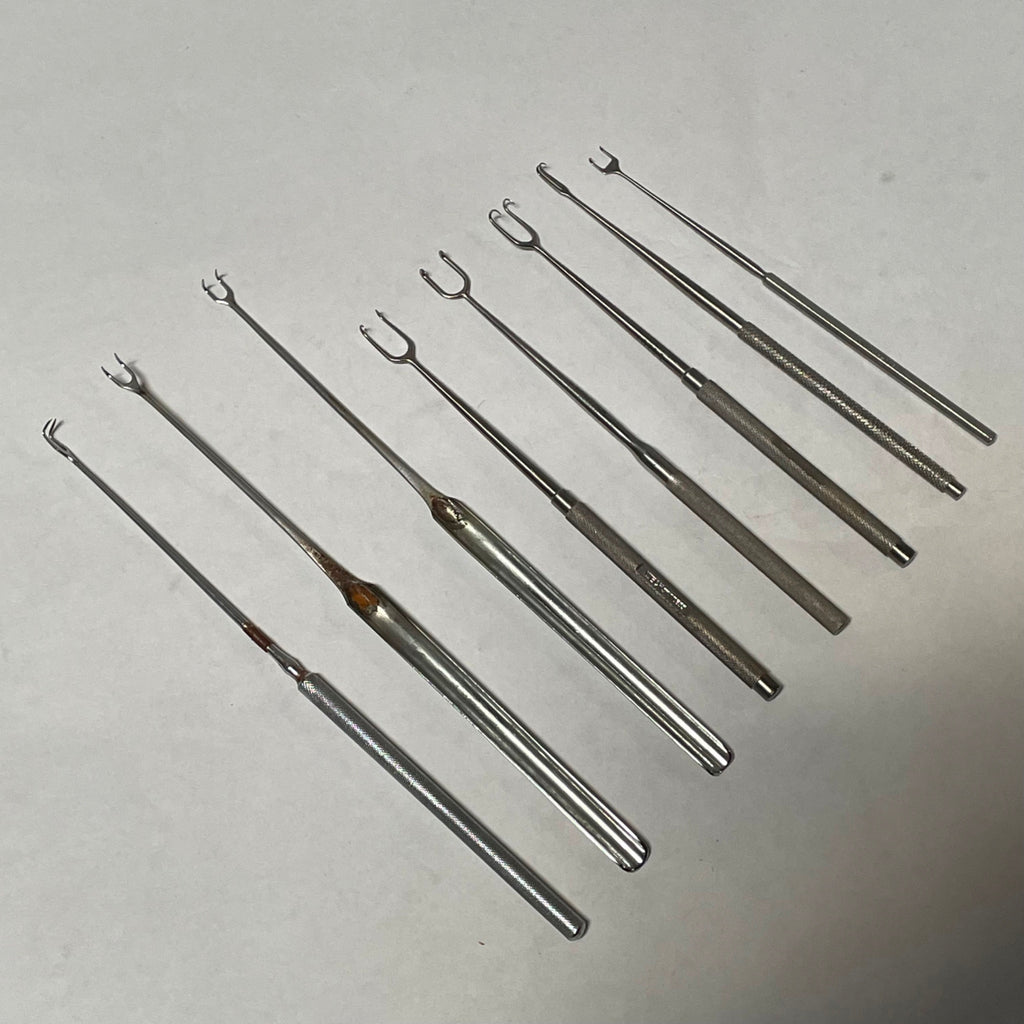 Lot of 8 Cottle Joseph Double Hook Medical Sharp & Smith Haslam Weck Stainless