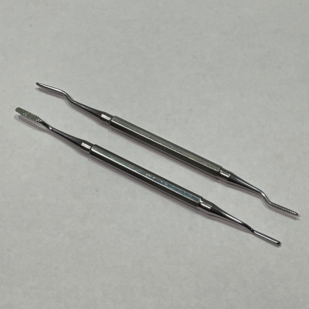 Lot of 2 Nager Germany Stainless POL 1 Bone File Dental Cross Cut Medical Tool