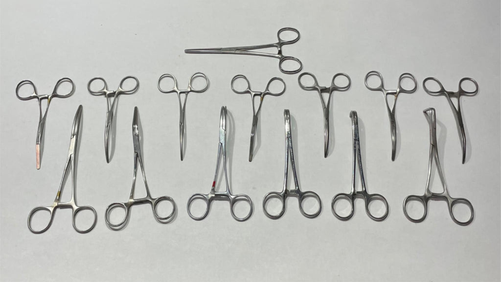 Lot of 14 Medical Surgical Pliers Blood Vessel Clamps V. Mueller Weck USA