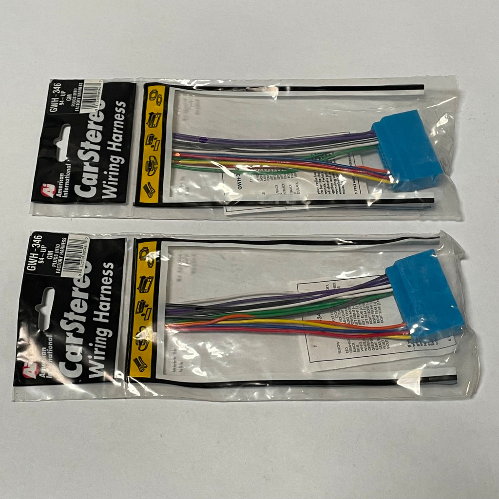 Lot of 2 American International GWH-346 Car Stereo Wiring Harness GM Made in USA