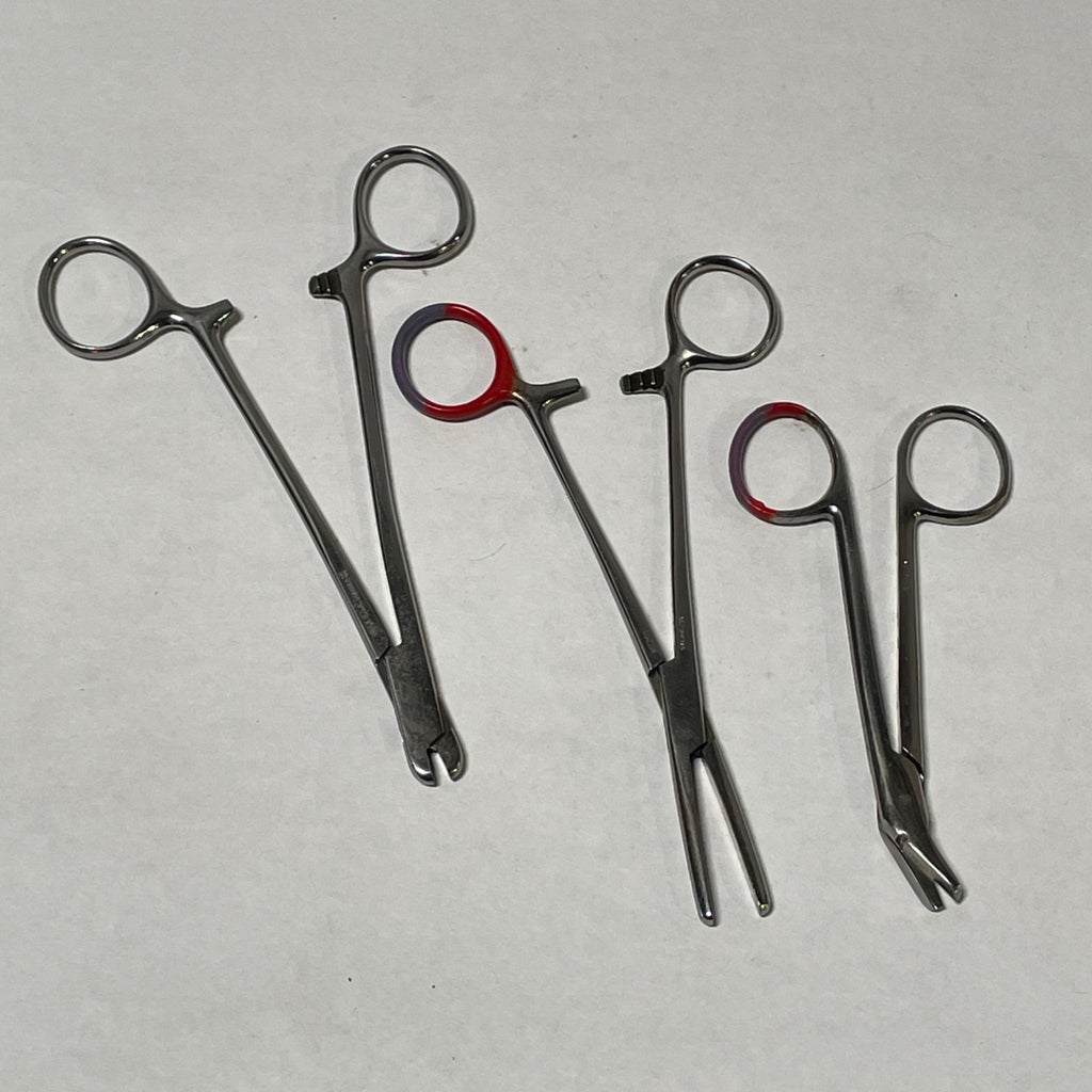 Lot of 3 Medical Surgery Clamps Snips Stainless Germany Kema Pakistan Weck USA