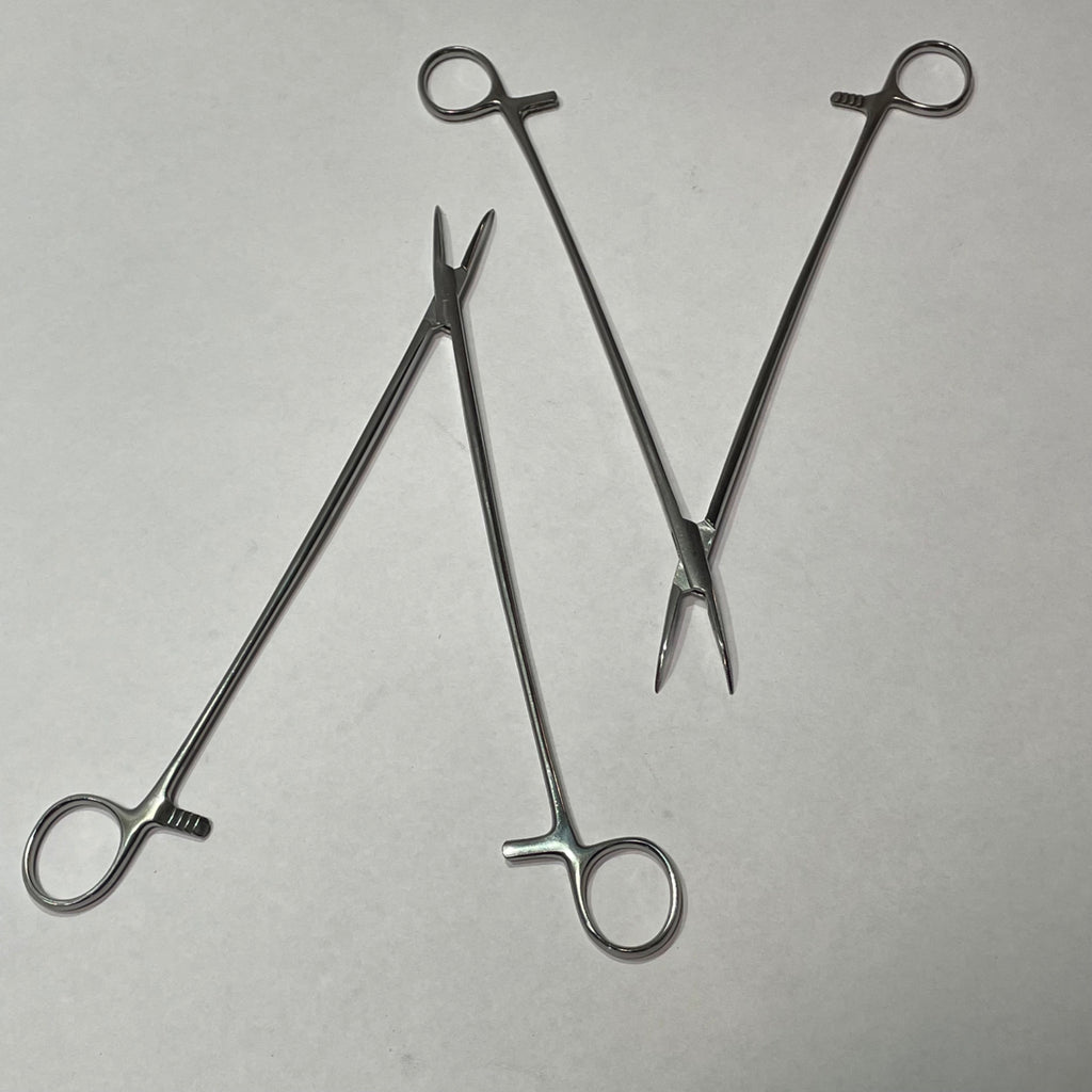 Lot of 2 Codman 67 30-4700 Surgical Bridge Deep Intestinal Forceps 11" Curved