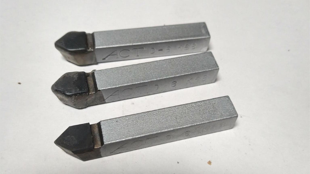 ACT Brazed Tipped Carbide Lathe Tool Bit 3/8" Shank D-6 K68 USA Made Lot of 3