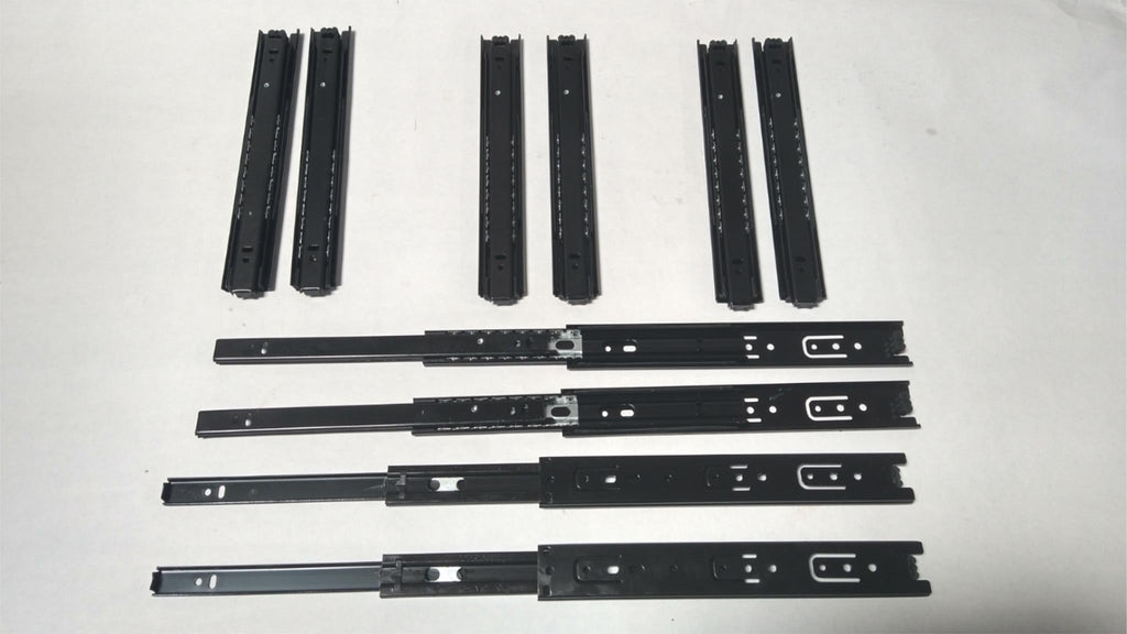 5 Pairs Full Extension 100-lb Ball Bearing Drawer Slides 10" Black