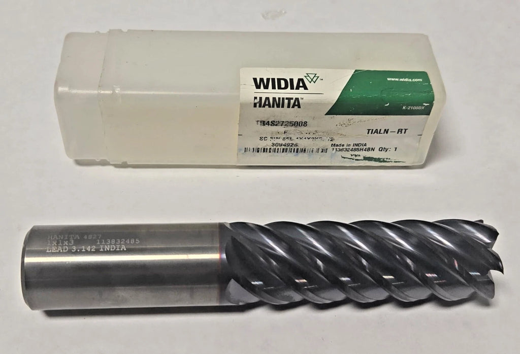 NEW WIDIA HANITA SOLID CARBIDE END MILL 6 FLUTE TOOL BIT 1X1X3X5.1/2 TIALN-RT Free Shipping