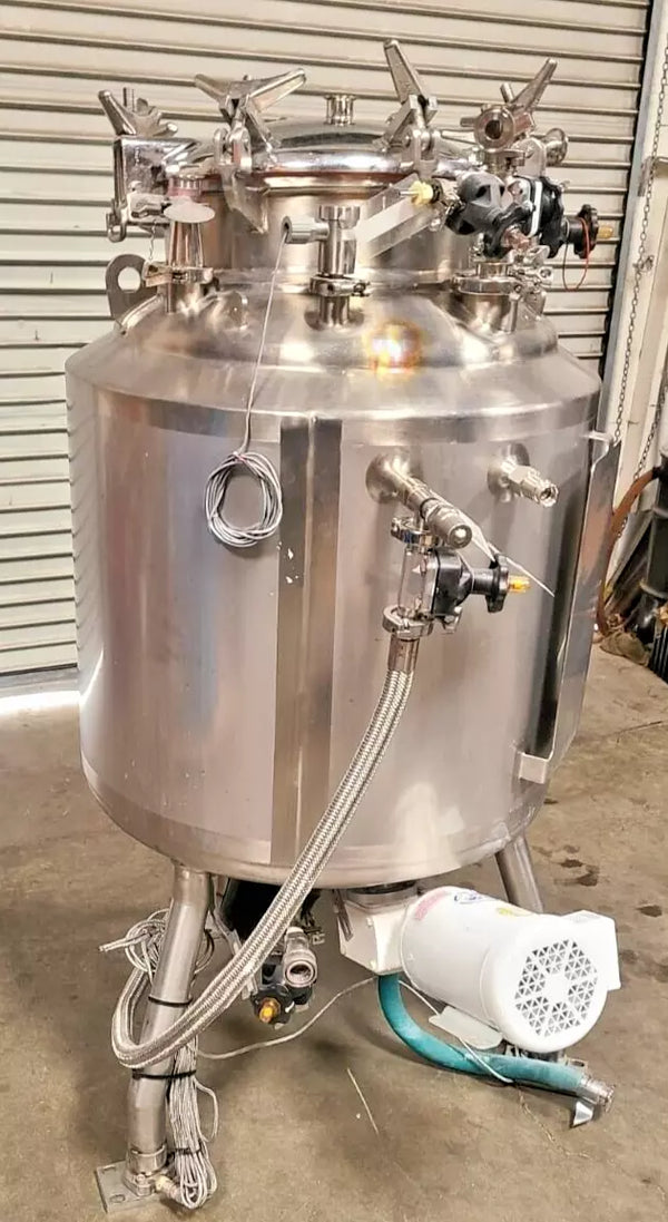 DCI 230 Liter Jacketed Stainless Steel 230L Tank Bioreactor Mixer Fermentation Local Pickup