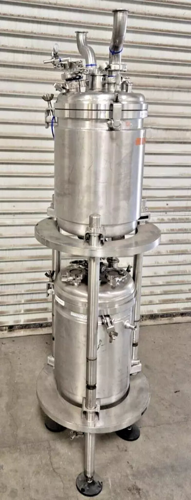 2004 Dual Tank Jacketed Stainless Steel Vessel Tank Fermentation Bio Reactor Local Pickup
