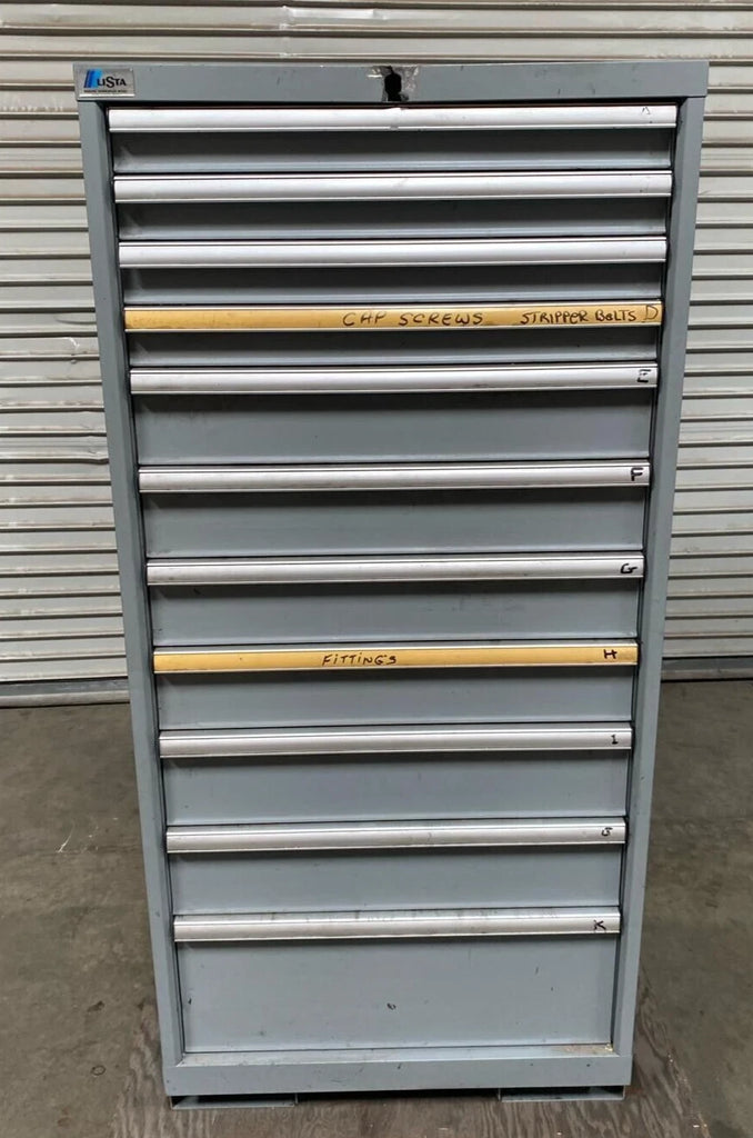 LISTA Cabinet 11 Drawers Industrial Tool Parts Storage 28 x 28 x 59 Local Pickup