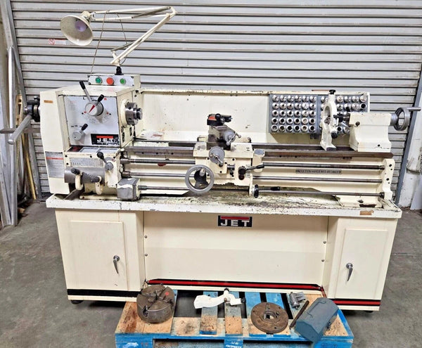 13 x 40 Jet GHB-1340 Geared Head Gap Lathe 5C Collet Closer Steady Rest 1 Phase Local Pickup