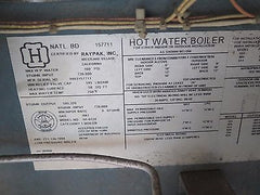 RAYPAK Gas Hot Water Boiler 160 PSI 726,000 BTU Model H1-0724 Indoor Or Outdoor