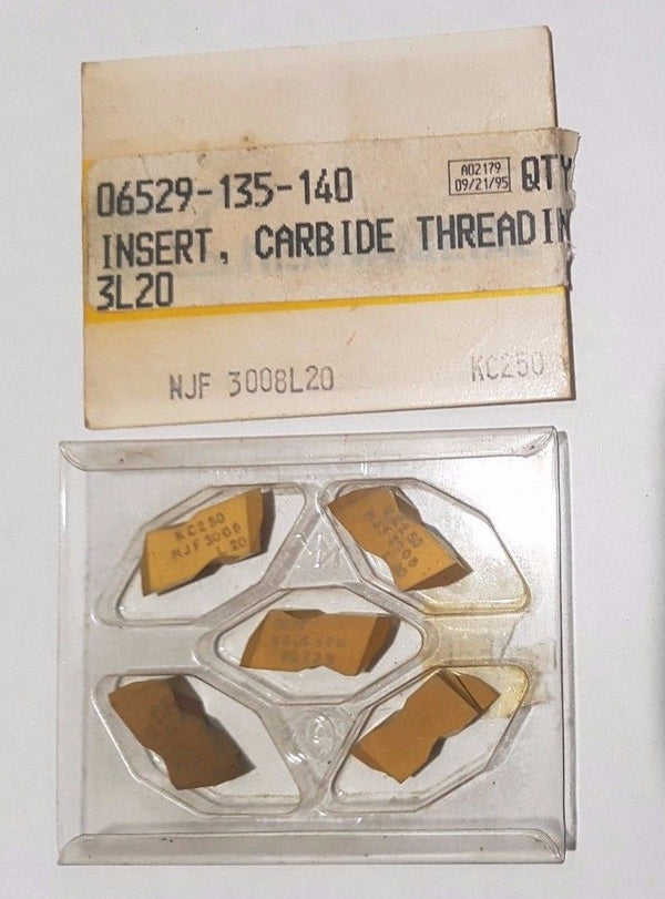 Kennametal NJF 3008 L20 KC 250 Lathe Carbide Inserts 5 Pcs Grooving Cut Off New