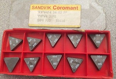 SANDVIK Coromant TPA 32 P2 TPAN 16 03 PP SM P25 Lathe Carbide Inserts 10 Pcs New