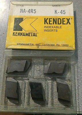 KENNAMETAL KENDEX NA-4R5 K-45 Lathe Carbide Indexable Inserts 5 Pcs Grooving New